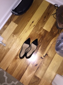 I literally ditched these on the way out of the house for flats that were also hanging out in this closet. These heels are cute but painful!